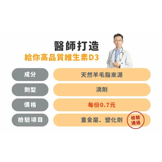 【藥師健生活】400IU 維生素D3 3盒(30ml/盒 趙小僑推薦 新生兒補充 維他命D3 滴劑 全年齡適用 瑞士DSM大廠) - 圖片 7