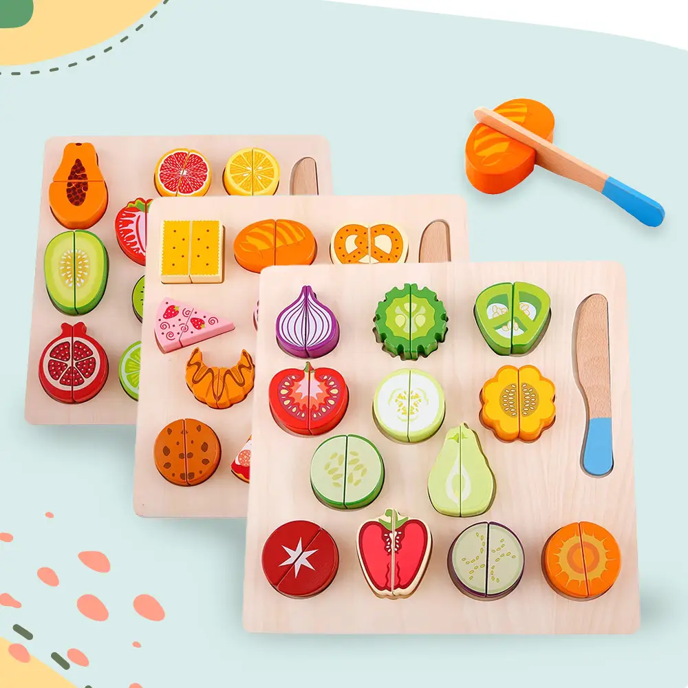 【i-Smart】木製磁性切切樂(安全無毒｜家家酒拼盤｜益智玩具｜兒童玩具)