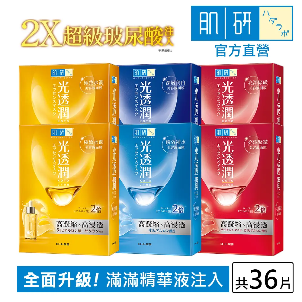 【肌研】官方直營 光透潤面膜 6盒組(敷的精華液 保濕 補水 美白 抗皺)